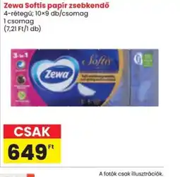 Spar Zewa Softis papír zsebkendő ajánlat