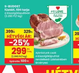 Spar S-Budget füstölt, főtt tarja ajánlat