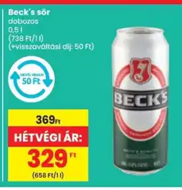 Spar Beck's sör ajánlat