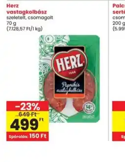 Interspar Herz vastagkolbász ajánlat