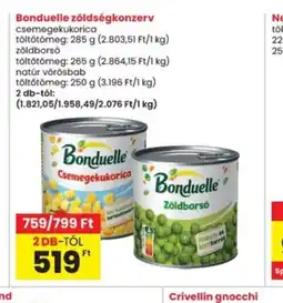 Interspar Bonduelle zöldségkonzerv ajánlat
