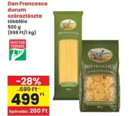Interspar Don Francesco durum száraztészta ajánlat
