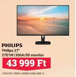 Office Depot Philips 27" 27E1N1300A/00 monitor ajánlat