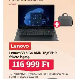 Office Depot Lenovo V15 G4 AMN 15,6"FHD fekete laptop ajánlat