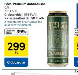 Tesco Pécsi Prémium dobozos sör ajánlat