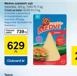 Tesco Medve szeletelt sajt ajánlat