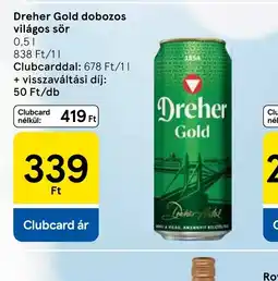 Tesco Dreher Gold dobozos világos sör ajánlat