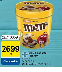 Tesco M&M's poharas jégkrém ajánlat