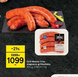 Tesco Grill Master friss magyaros grillkolbász ajánlat