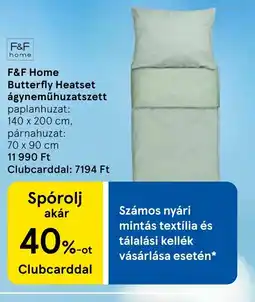 Tesco F mintás textília és tálalási kellékF Home Butterfly Heatset ágyneműhuzatszett ajánlat