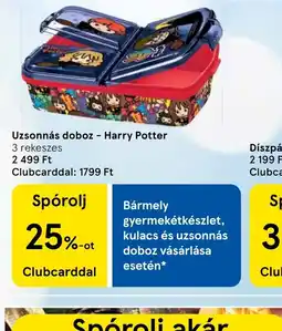 Tesco Uzsonnás dobozHarry Potter ajánlat
