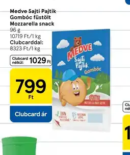 Tesco Medve Sajti Pajtik Gombc füstölt Mozzarella snack ajánlat