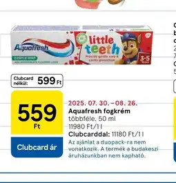 Tesco Aquafresh fogkrém ajánlat