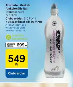 Tesco Absolute Lifestyle funkcionális ital ajánlat