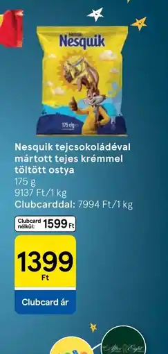 Tesco Nesquik tejcsokoládéval mártott tejes krémmel töltött ostya ajánlat
