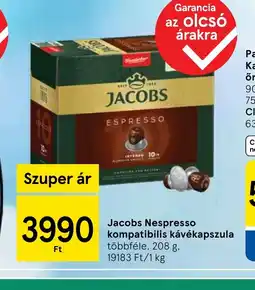 Tesco Jacobs Nespresso kompatibilis kávékapszula ajánlat