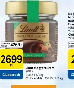 Tesco Lindt mogyorkrém ajánlat