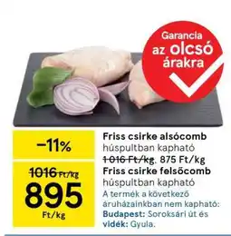 Tesco Friss csirke-alsócomb ajánlat
