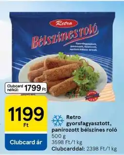 Tesco Retro gyorsfagyasztott, panírozott bélszínes roló ajánlat