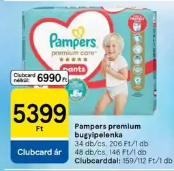 Tesco Pampers premium bugyipelenka ajánlat