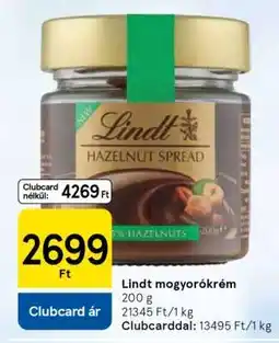 Tesco Lindt mogyorókrém ajánlat