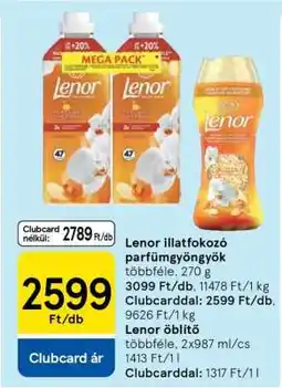 Tesco Lenor illatfokozó parfümgyöngyök ajánlat