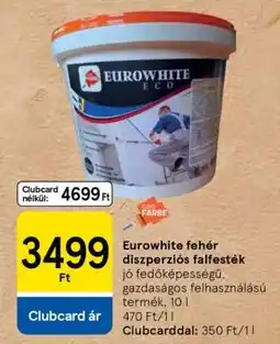 Tesco Eurowhite fehér diszperziós falfesték ajánlat