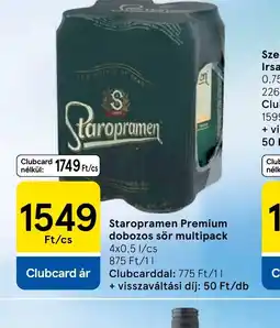Tesco Staropramen Premium dobozos sör multipack ajánlat