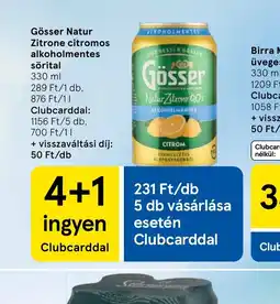 Tesco Gösser Natur Zitrone citromos alkoholmentes sörital ajánlat