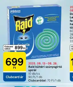 Tesco Raid kültéri szúnyogirt spirál ajánlat