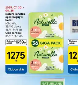 Tesco Naturella Ultra egészségügyi betét ajánlat