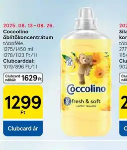 Tesco Coccolino öblítőkoncentrátum ajánlat