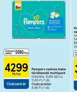 Tesco Pampers nedves baba törlőkendő multipack ajánlat