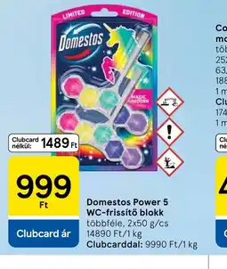 Tesco Domestos Power 5 WC-frissítő blokk ajánlat