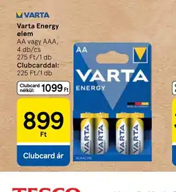 Tesco Varta Energy elem ajánlat