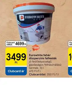 Tesco Eurowhite fehér diszperzis falfesték ajánlat