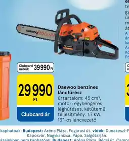 Tesco Daewoo benzines láncfűrész ajánlat