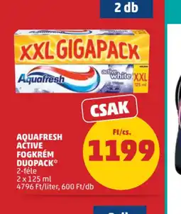 PENNY Aquafresh Active Fogkrém Duopack ajánlat