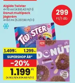 Spar Algida Twister / Donut multipack jégkrém ajánlat
