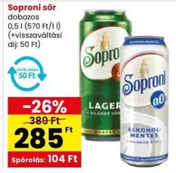 Spar Soproni sör ajánlat