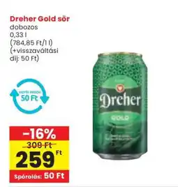 Spar Dreher Gold sör ajánlat