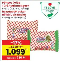 Spar Pöttyös Óriás Túró Rudi Multipack ajánlat