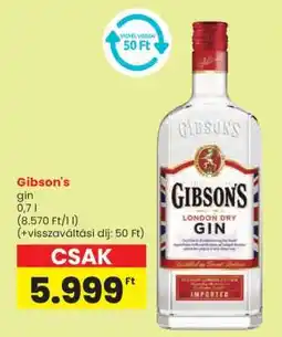 Spar Gibson's gin ajánlat