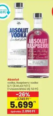 Spar Absolut vodka, Raspberry vodka ajánlat