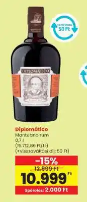 Spar Diplomático Mantuano Rum ajánlat