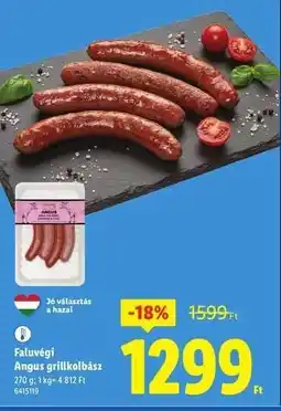 Lidl FALUVÉGI Angus grillkolbász ajánlat