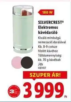 Lidl SilverCrest Elektromos kávédaráló ajánlat