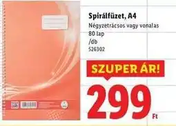 Lidl Spirálfüzet A4 ajánlat