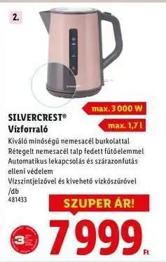 Lidl SILVERCREST Vízforraló ajánlat