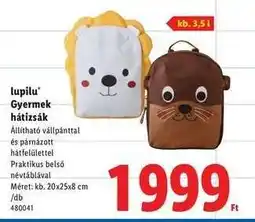 Lidl lupilu Gyermek hátizsák ajánlat